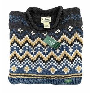 L.L.Bean Organic Cotton Crewneck Ski Sweater Men’s Size Small NWT